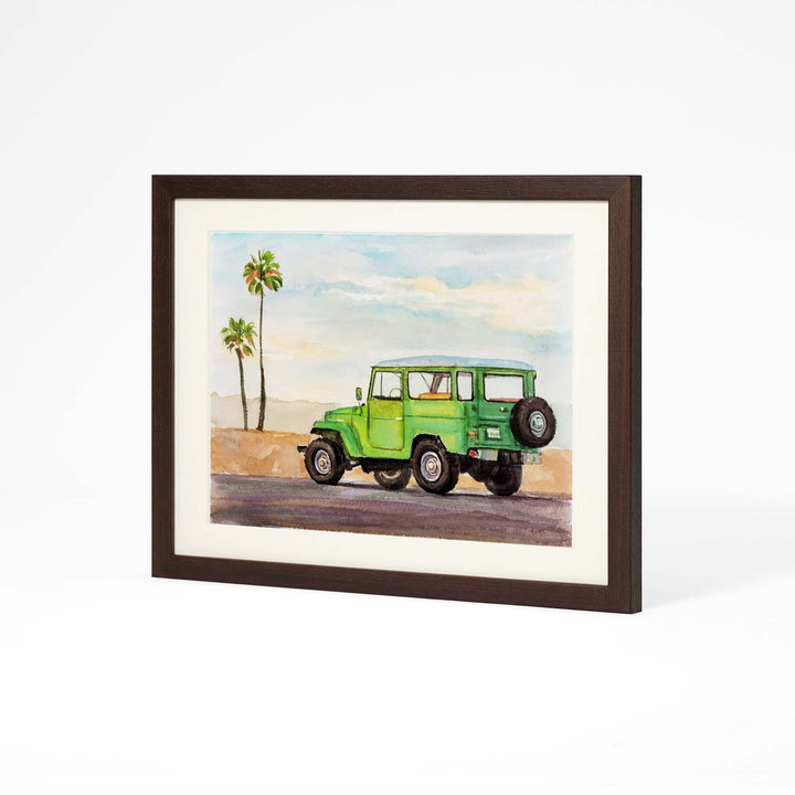 Hand-painted watercolor car portrait from photo