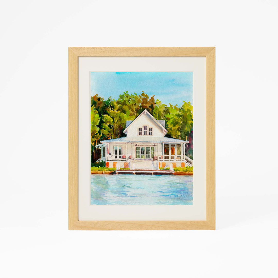 Custom watercolor house portrait – hand-painted from photo