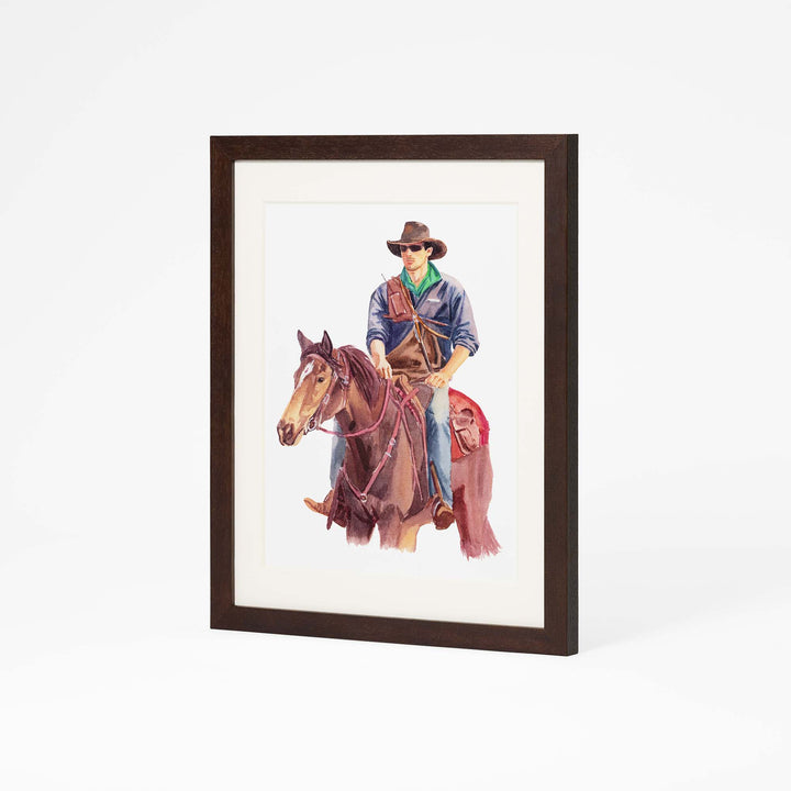 (Updated)Custom Horse & Rider Portrait – Hand-Painted Watercolor from Photo