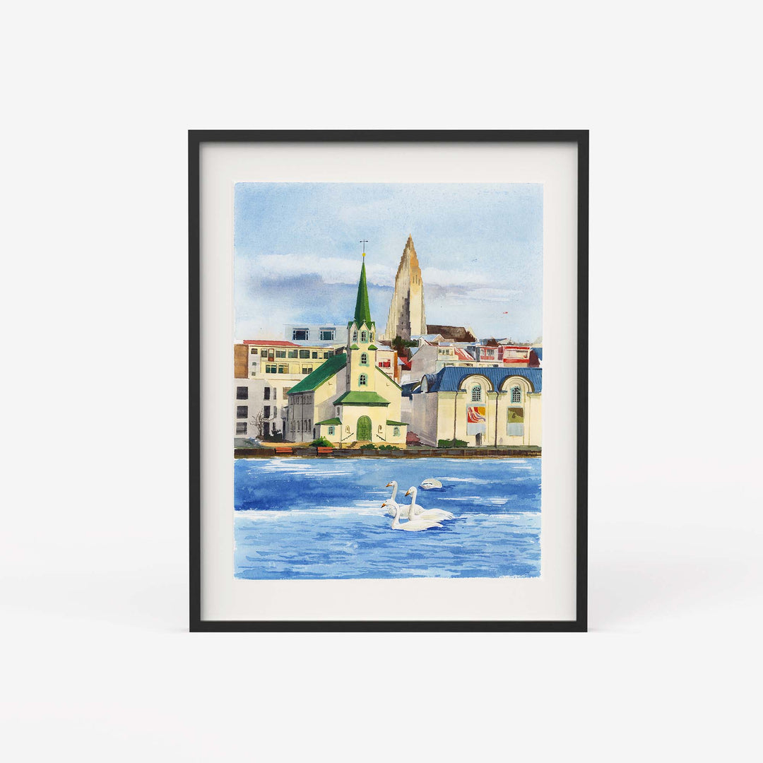 Custom watercolor landscape portrait – hand-painted from photo