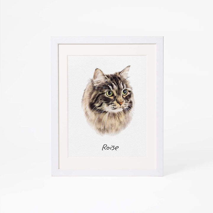 (Updated)Custom Mini Cat Portrait – Hand-Painted Watercolor from Photo