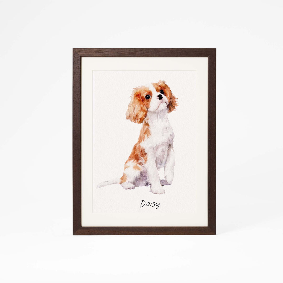 Custom mini dog portrait in watercolor – hand-painted from photo
