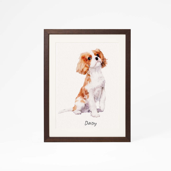 Custom mini dog portrait in watercolor – hand-painted from photo