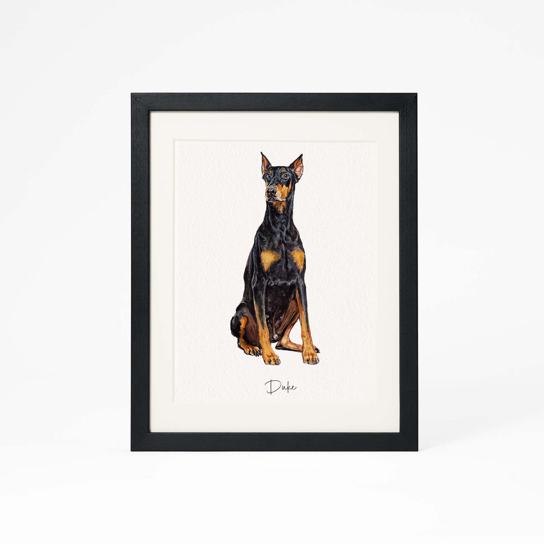 Custom mini dog portrait in watercolor – hand-painted from photo