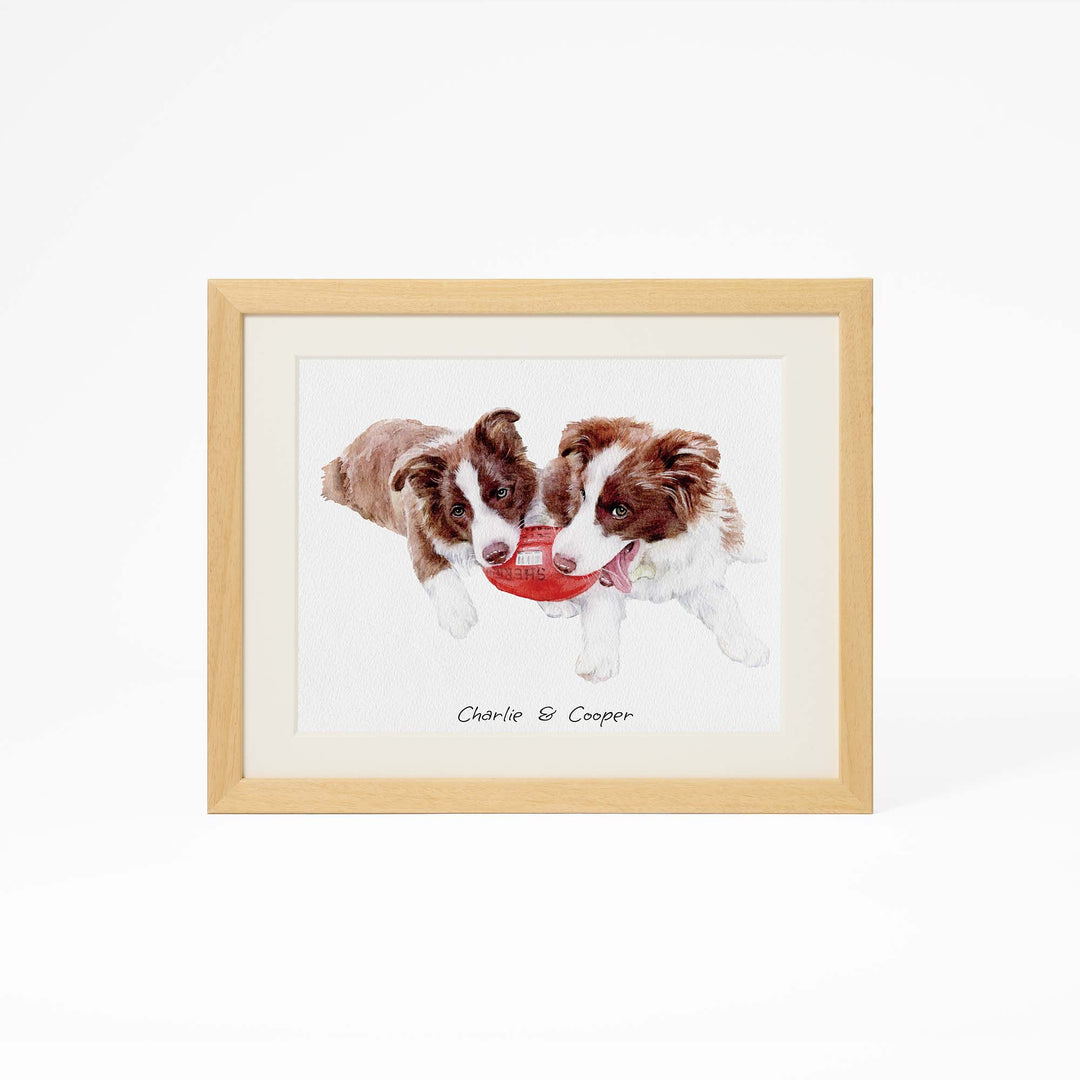 Custom mini dog portrait in watercolor – hand-painted from photo