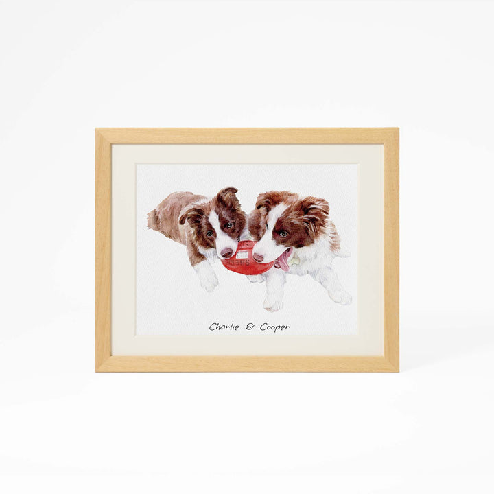 Custom mini dog portrait in watercolor – hand-painted from photo