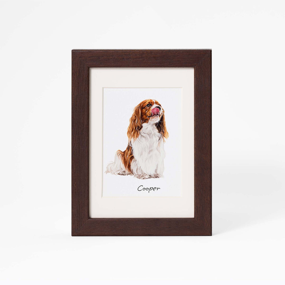 Custom mini dog portrait in watercolor – hand-painted from photo