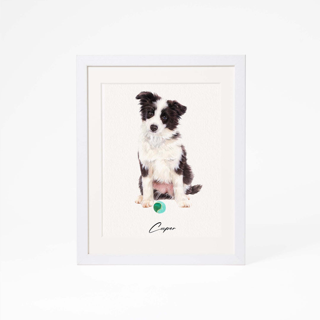 Custom mini dog portrait in watercolor – hand-painted from photo