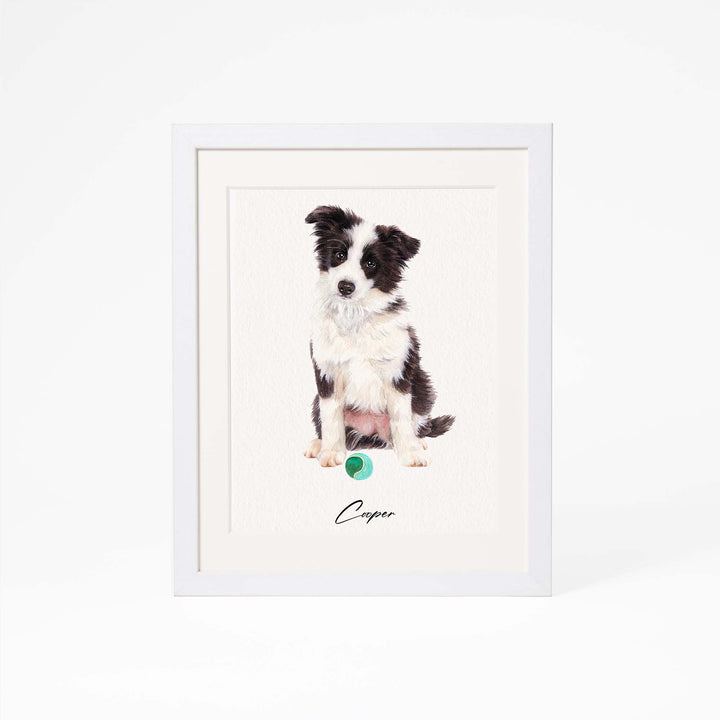 Custom mini dog portrait in watercolor – hand-painted from photo
