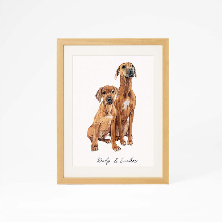 Custom mini dog portrait in watercolor – hand-painted from photo