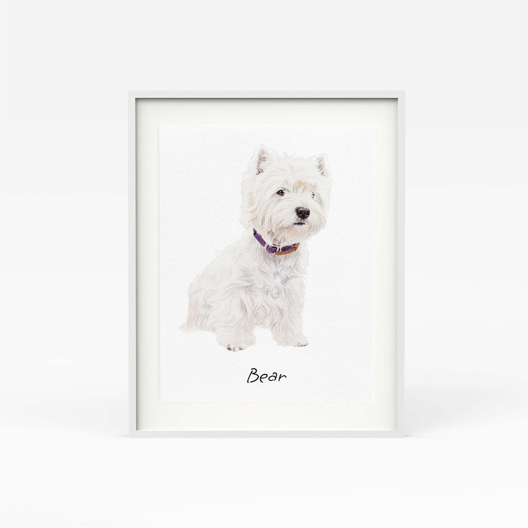 Custom mini dog portrait in watercolor – hand-painted from photo