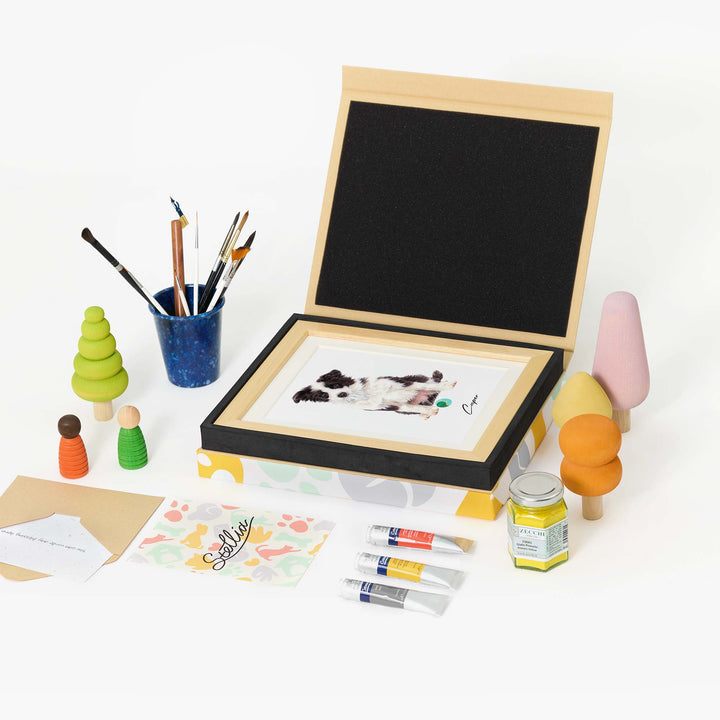 Custom mini dog portrait in watercolor – hand-painted from photo