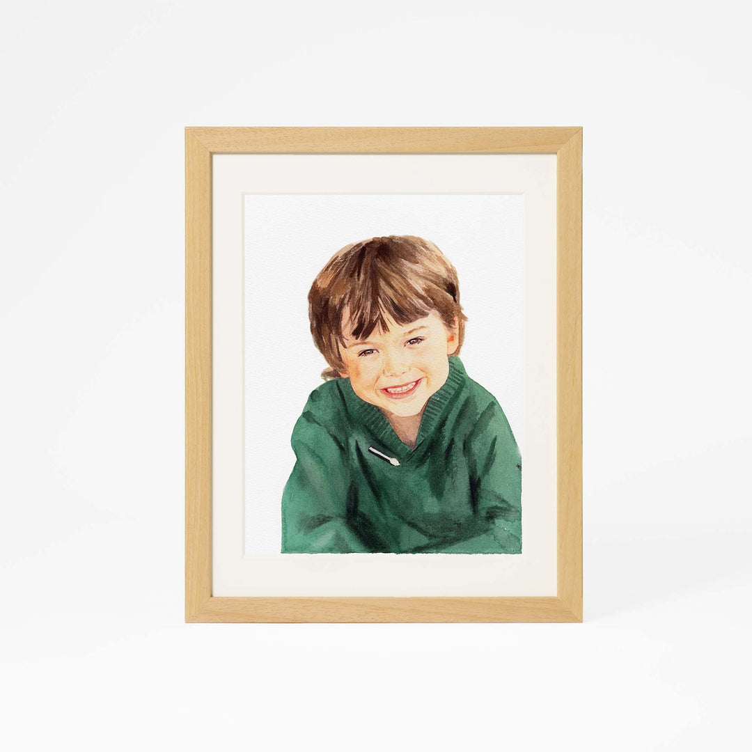 Custom watercolor portrait of one person – hand-painted from photo