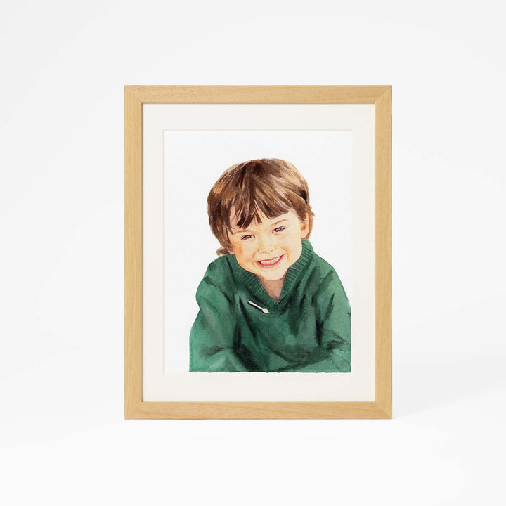 Custom watercolor portrait of one person – hand-painted from photo