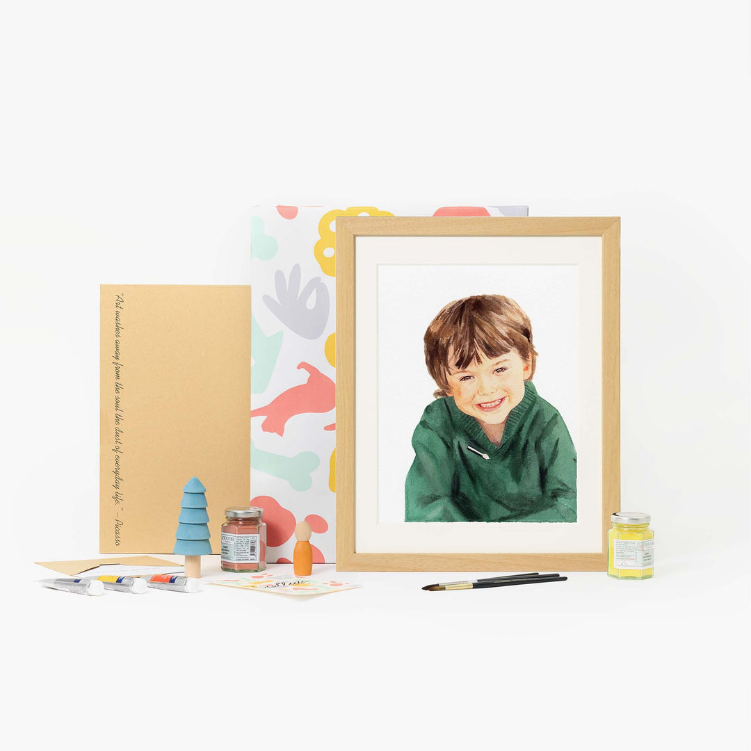 Custom watercolor portrait of one person – hand-painted from photo