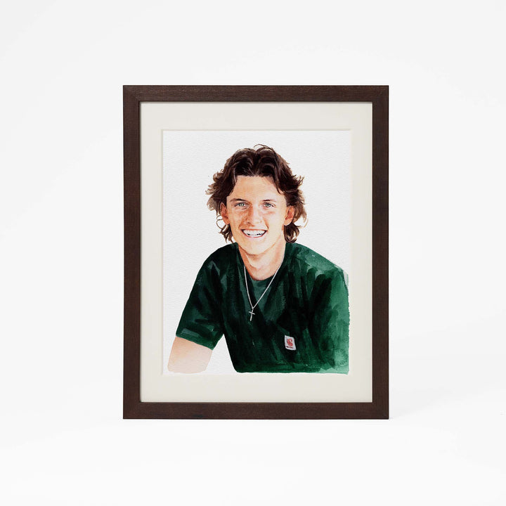 Custom watercolor portrait of one person – hand-painted from photo