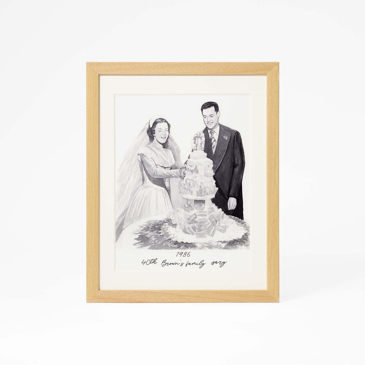 Hand-painted watercolor portrait restored from vintage photo